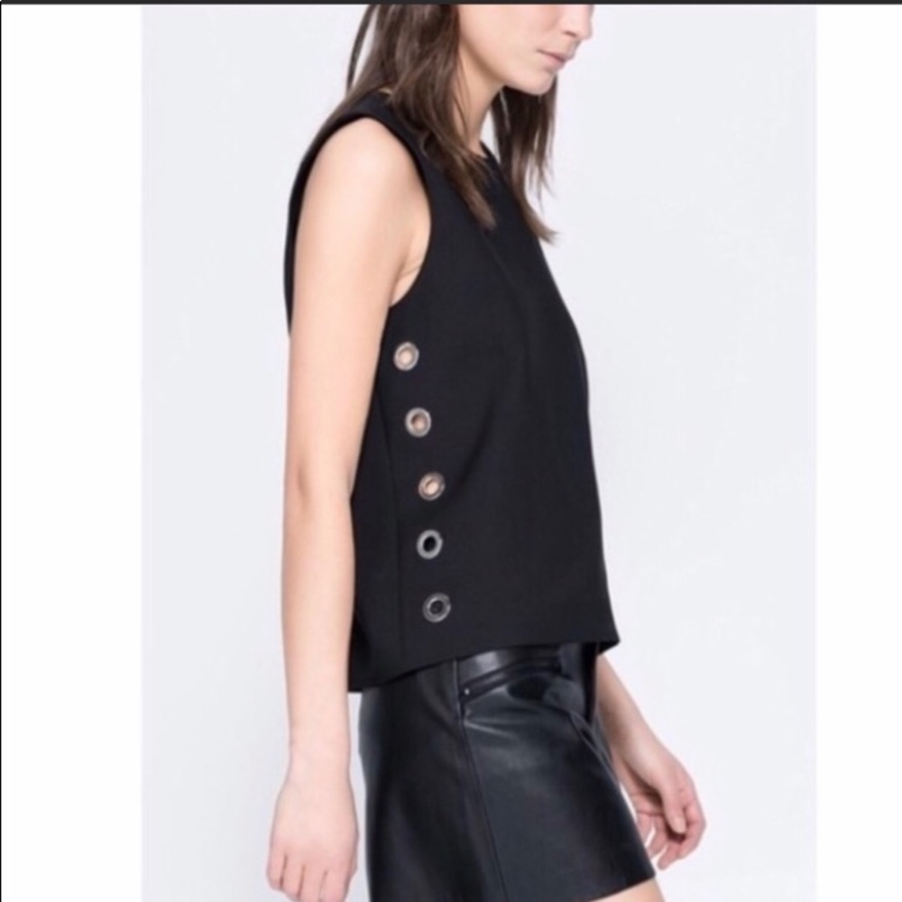 Zara black top with side‎ eyelets